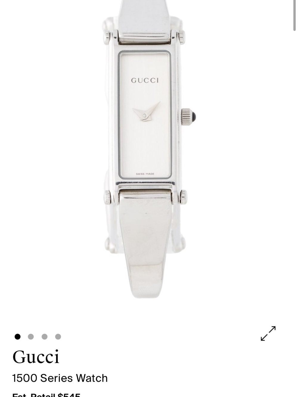 Gucci Silver Rectangular Bangle Watch - Picture 4 of 7